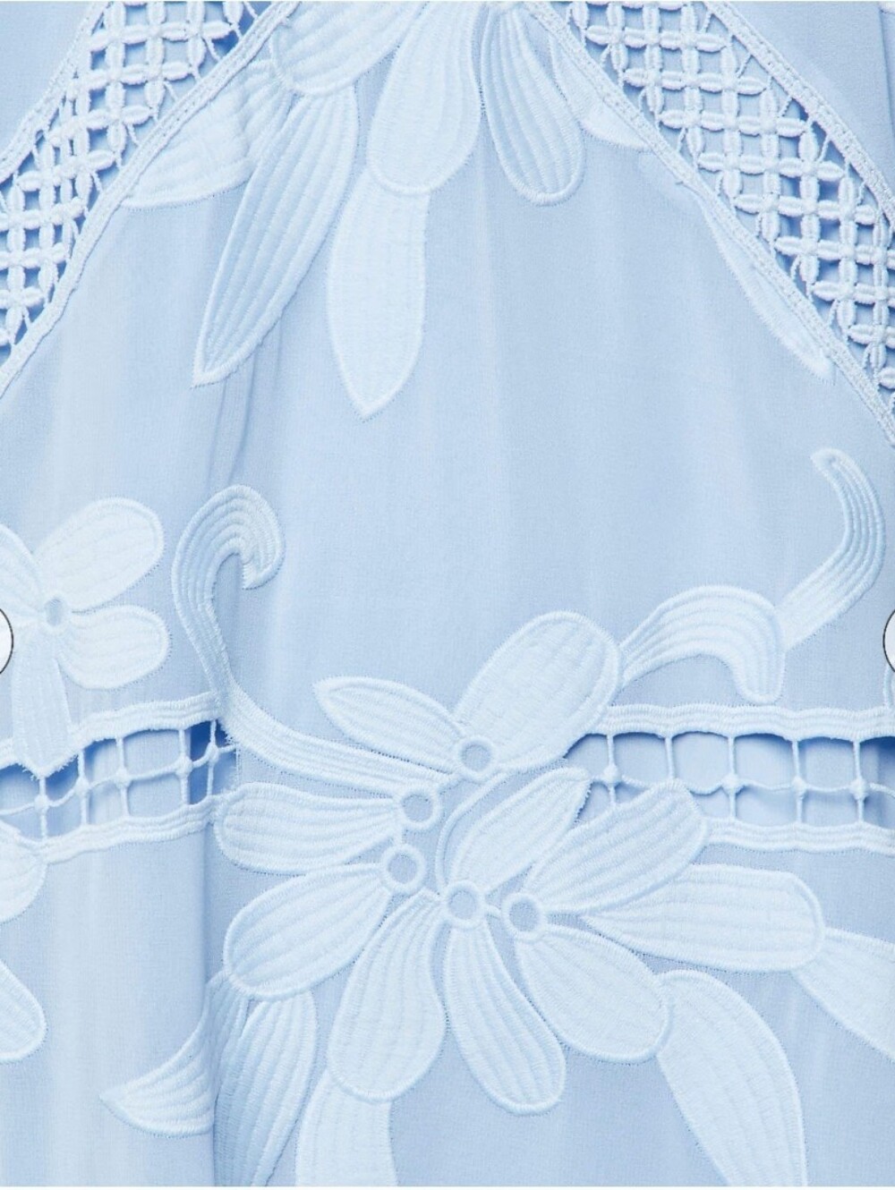 Self-Portrait Lilac Blue Guipure Lace Cold-shoulder Midi Dress - Picture 3 of 9